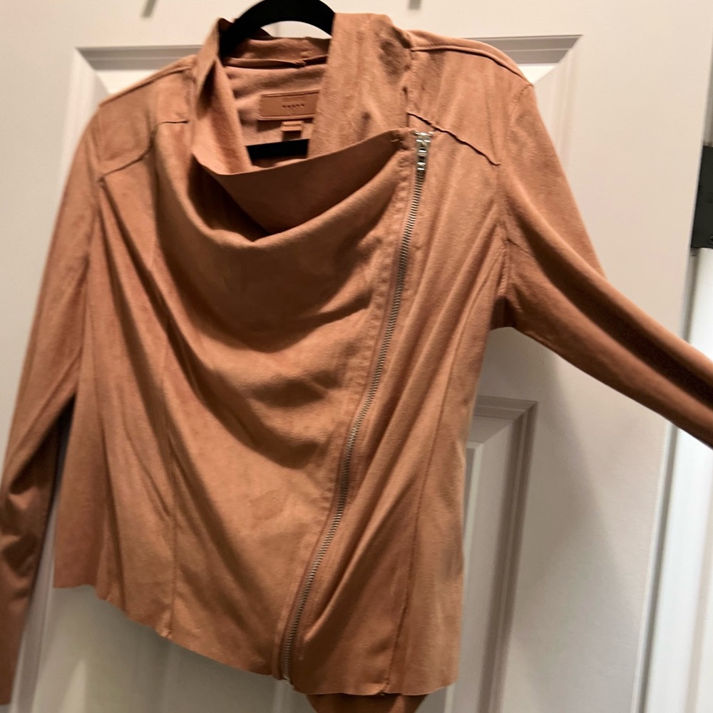 BLANKNYC Drape Front Suede moto Jacket blazer coat - Picture 12 of 16